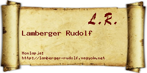 Lamberger Rudolf névjegykártya